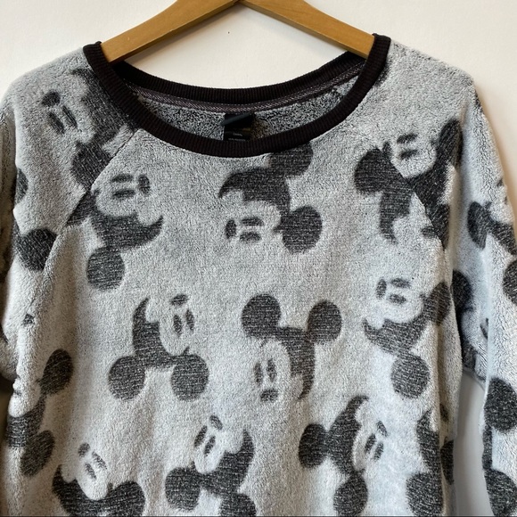 Disney Mickey Mouse Fleece Pajama Pullover Top Sleepwear Women's Size Medium - Picture 2 of 7